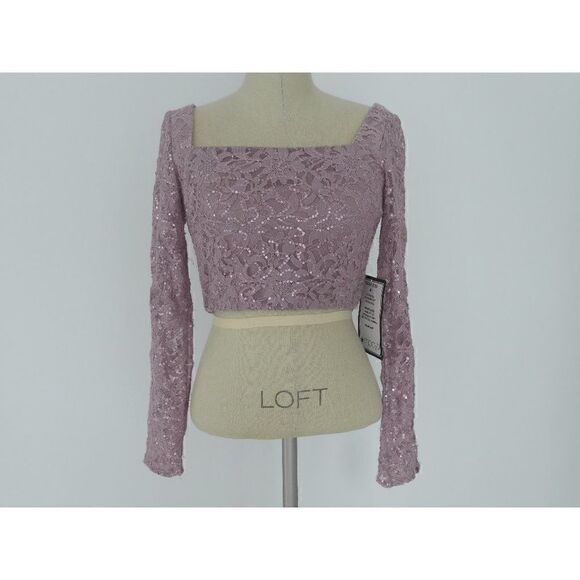 City Studio Glitter Lace Crop Top Size 11 - Picture 1 of 8